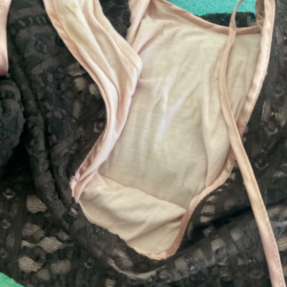 Cernei Y2K sheer long sleeve lace midi dress over lacy nude brown whimsigoth - Picture 4 of 13